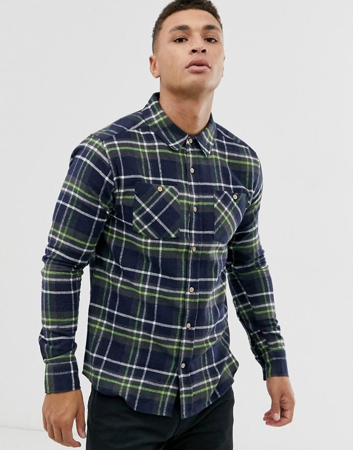 Soul Star Fitted Check Shirt With Double Check Pocket