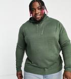 Threadbare Plus Soft Touch Hooded Sweater In Thyme-green