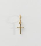 Serge Denimes Gold Plated Cross Hoop Earring In Solid Silver With Gold Plating