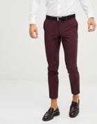 Burton Menswear Skinny Fit Suit Pants In Berry - Red