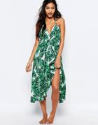 Butterfly By Matthew Williamson Leaf Print Midi Dress - Multi
