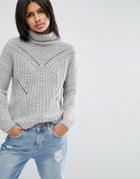 Asos Sweater With Moving Rib - Gray