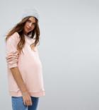 Asos Design Maternity Cute Sweat - Pink