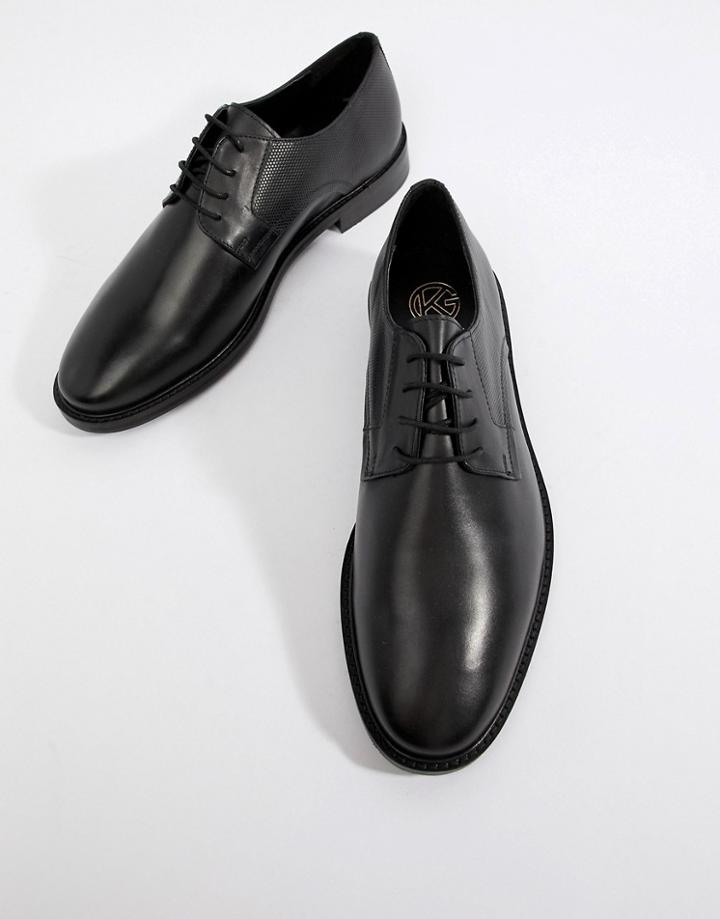 Kg By Kurt Geiger Embossed Derby Shoes In Black - Black