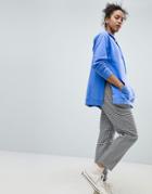 Asos Hoodie With Side Split Detail - Blue