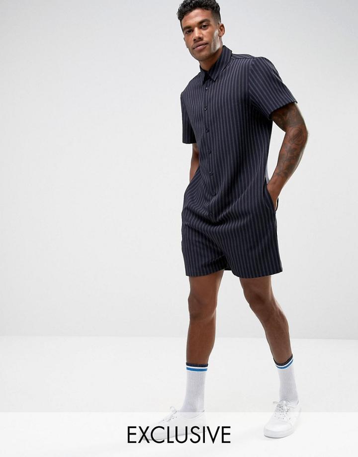 Reclaimed Vintage Inspired Romper - Navy