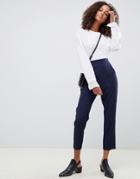 Asos Design Tapered Pants In Nightwatch Check With Contrast Panel - Multi