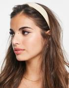 My Accessories Quilted Headband In Camel Pu-neutral
