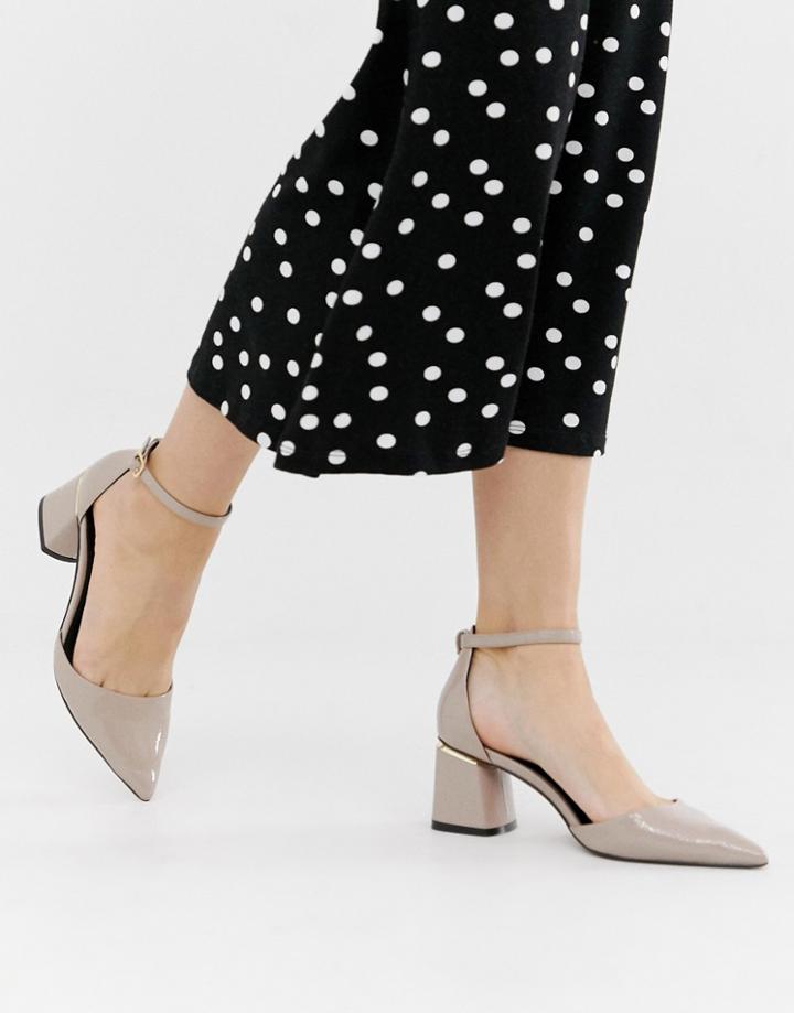 Asos Design Stardust Pointed Mid Heels - Beige