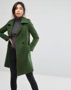 Gianni Feraud Military Coat With Contrast Piping - Green