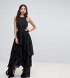 Y.a.s Tall Tiered Maxi Dress - Black
