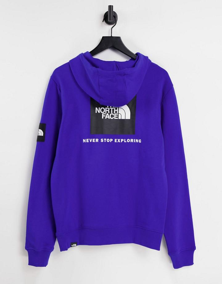 The North Face Black Box Search And Rescue Back Print Hoodie In Blue-blues