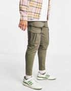 Jack & Jones Tapered Cargo Pants In Khaki-green