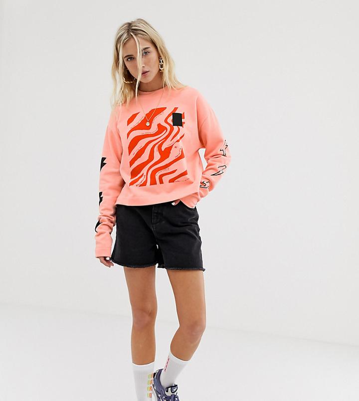 Collusion Mom Shorts In Washed Black - Black