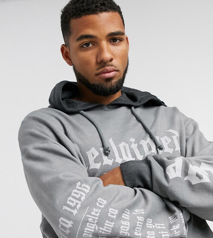 Reclaimed Vintage Inspired Overdye Hoodie Two-piece In Black-neutral