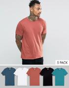 Asos T-shirt With Crew Neck 5 Pack