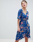 Vila Wrap Bold Floral Dress - Multi