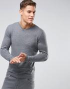 Jack & Jones Premium V-neck Sweater - Gray