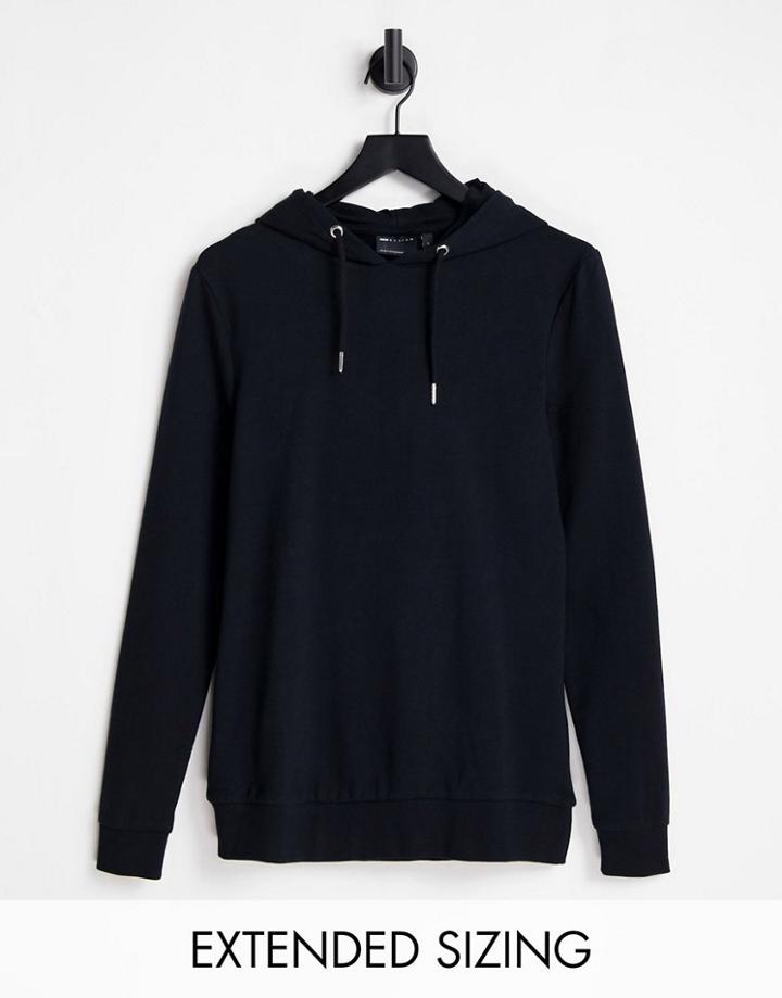 Asos Design Organic Blend Muscle Hoodie In Black