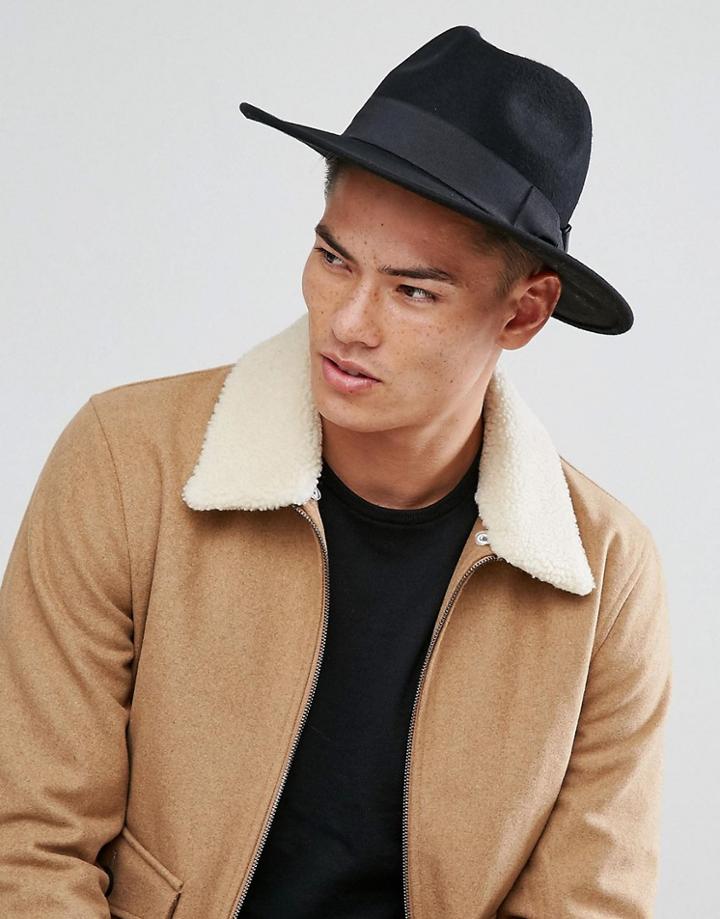 Boardmans Cryil Wide Brim Trilby - Black