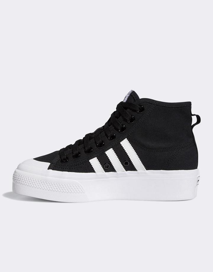 Adidas Originals Nizza Platform Sneakers In Black