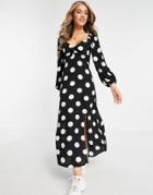 Lipsy Bust Detail Midi Dress In Spot-multi