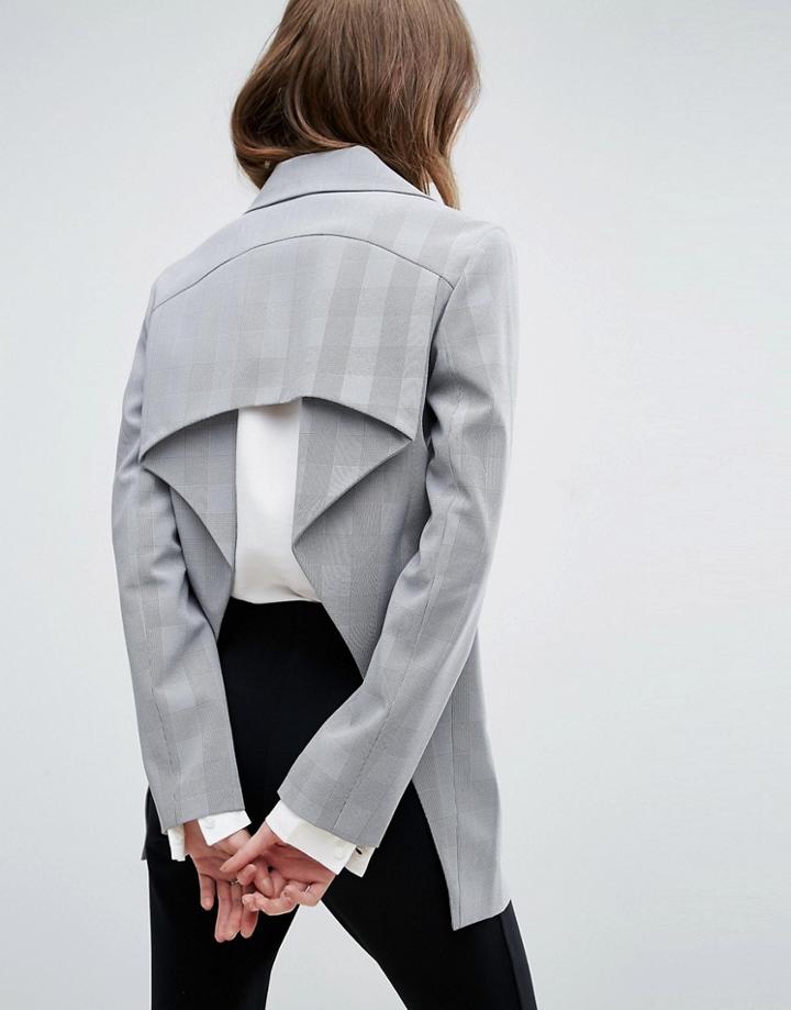 Asos Mini Hounds Tooth Open Back Blazer - Multi
