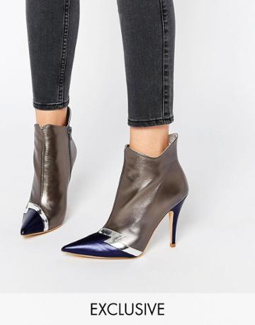 Terry De Havilland Pixie Silver Heeled Ankle Boots
