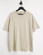 Weekday Oversized T-shirt In Beige - Part Of A Set-neutral