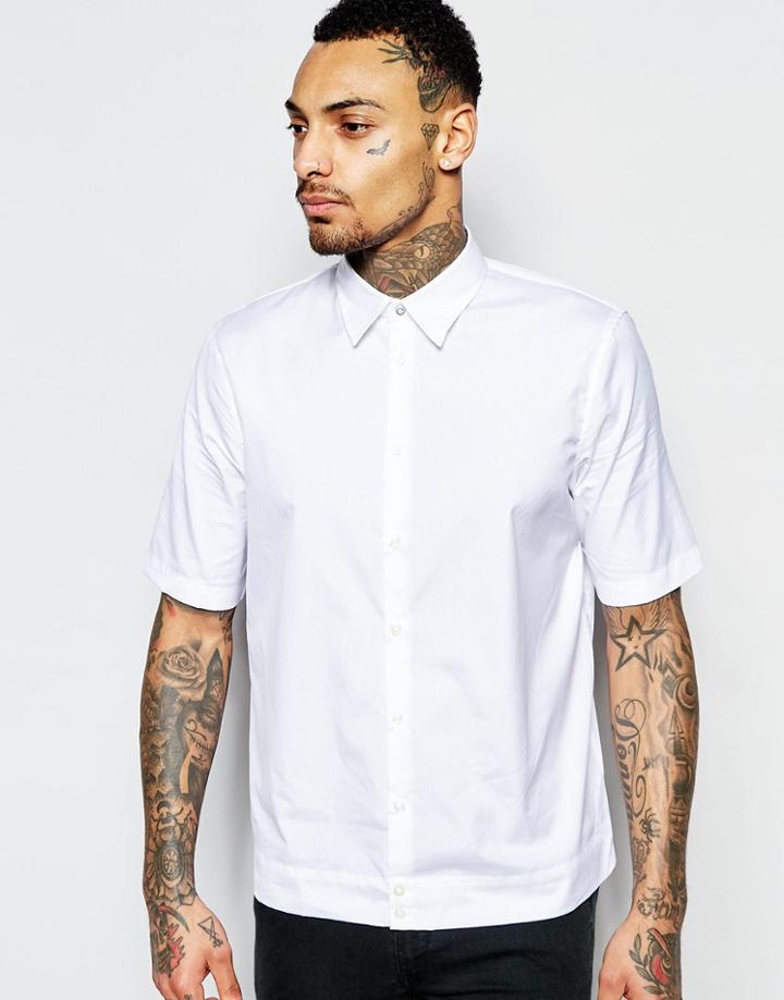 Diesel Shirt S-mak Short Sleeve Boxy Fit In White - White