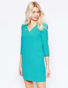 See U Soon V Neck Shift Dress With Pockets - Green