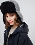 Asos Design Geo Trapper Hat - Black