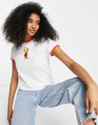 Levi's X The Simpsons Lisa Red Ringer T-shirt In White