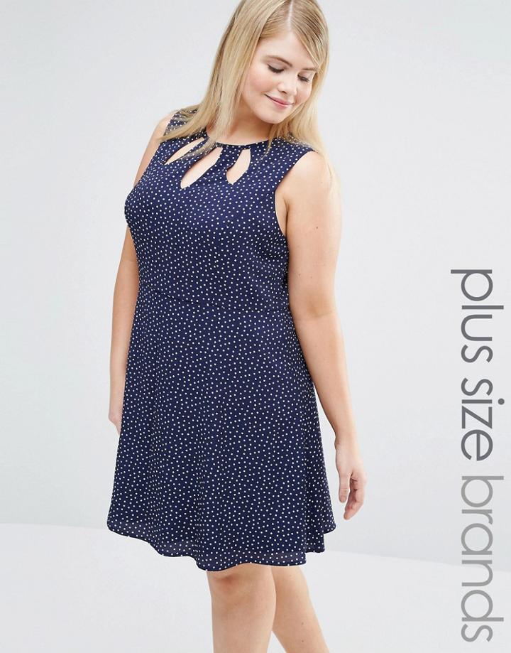 Koko Printed Dress With Cut Out Neckline - Black