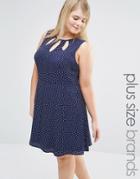 Koko Printed Dress With Cut Out Neckline - Black