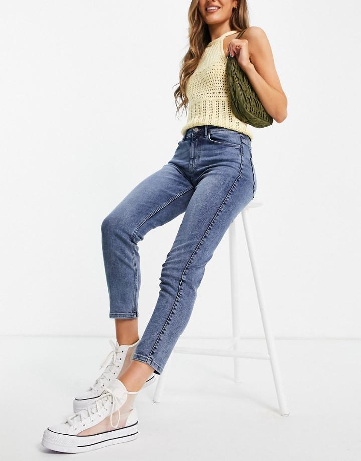 Pieces Slim Leg Jeans In Light Blue-blues