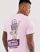 Cheats & Thieves Lock Back Print T-shirt-pink