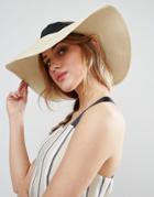 Asos Straw Visor Hat With Elasticated Band - Brown