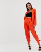 Parallel Lines Pants With Tie Up Cuffs Two-piece-red
