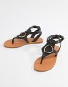 Asos Design Farringdon Flat Sandals - Black