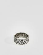 Classics 77 Geo-tribal Engraved Band Ring In Silver - Silver