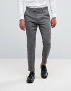 Burton Menswear Slim Smart Pants In Texture - Gray