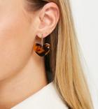 Reclaimed Vintage Inspired Shell Earrings Heart Hoops-gold