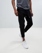 Asos Design Slim Crop Joggers In Black With Turn Up Hem - Black