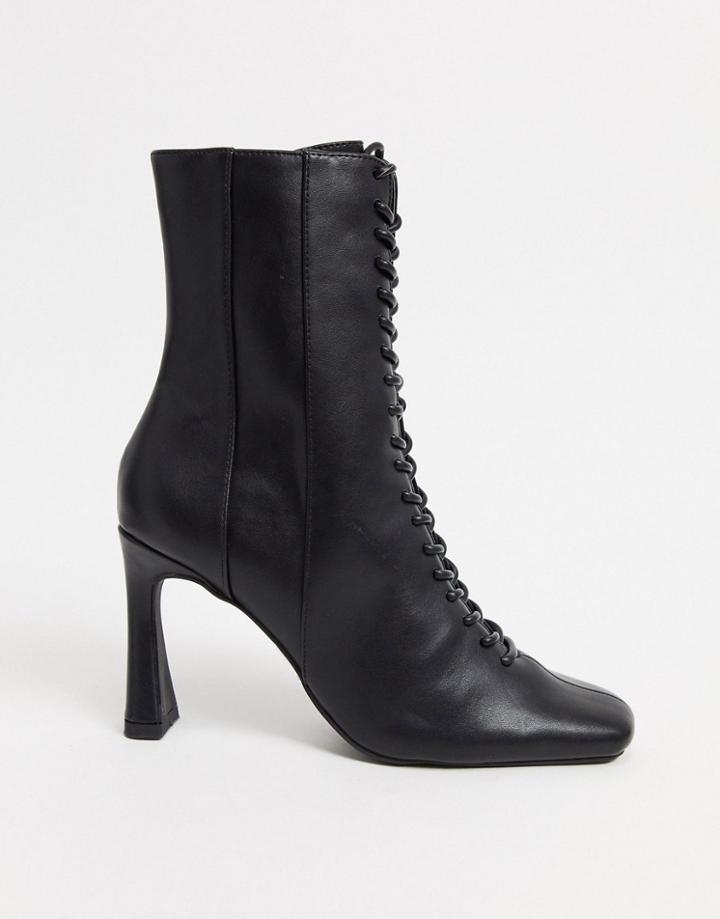 Asos Design Real Talk Lace Up Boots In Black