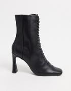 Asos Design Real Talk Lace Up Boots In Black