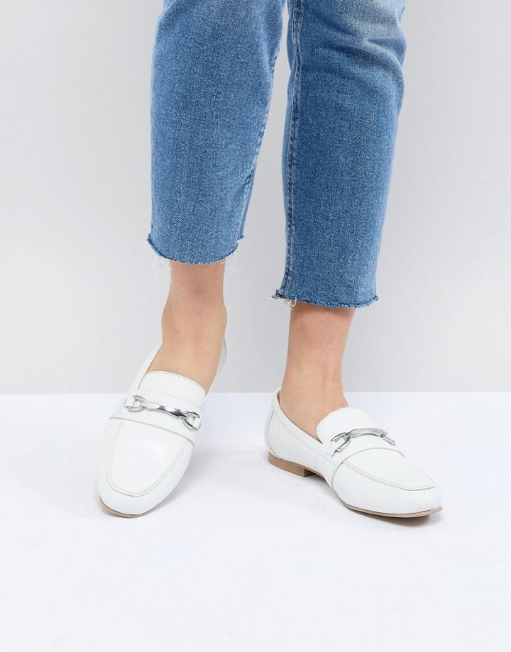 Asos Design Movement Leather Loafers - White