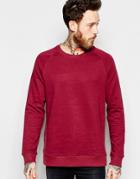 Weekday Paris Neps Crew Sweatshirt Multi Slub In Red - Red