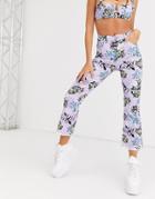 Jaded London Kick Flare Jeans In Horoscope Print Two-piece-purple