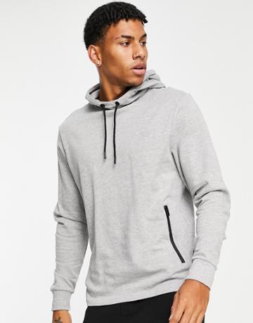 Threadbare Active Training Hoody In Gray-grey